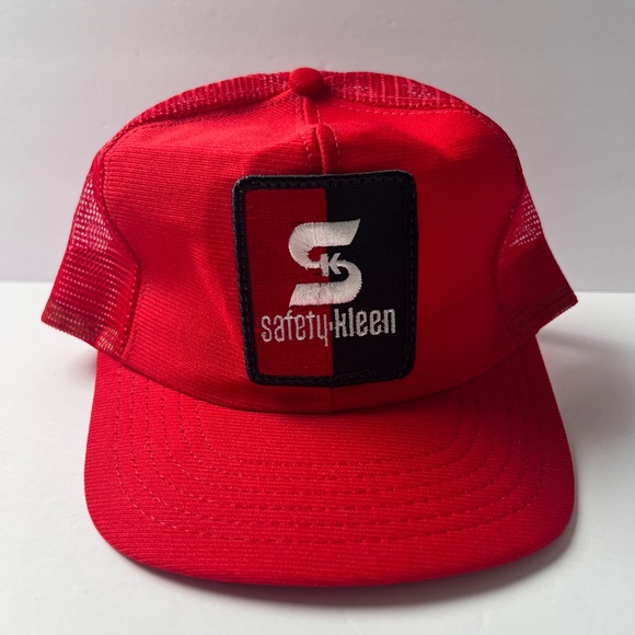Vintage Safety Kleen Red Trucker Hat with Snapback - Picture 1 of 7